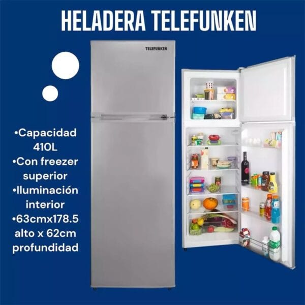 Heladera Telefunken 420lts con Freezer